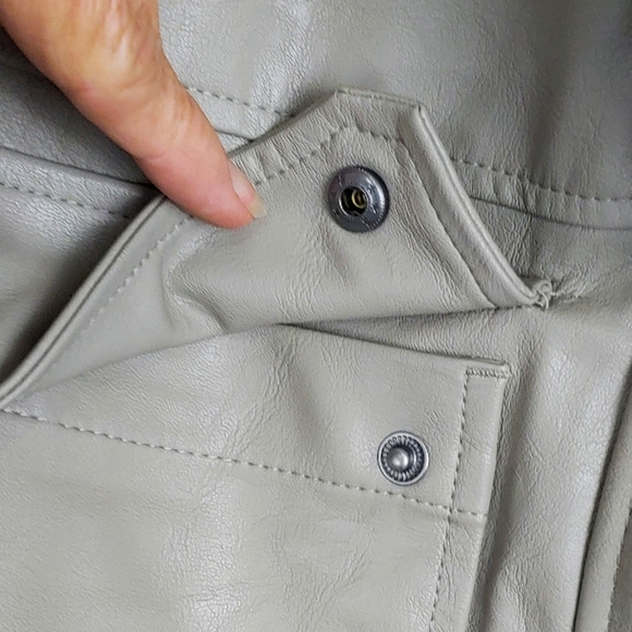 NWT A New Day Womens Faux Leather Anorak Jacket - Picture 7 of 9